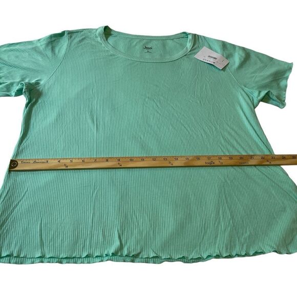 Jenni intimates  ribbed blouse  for women  Size 2X color green - Picture 3 of 7